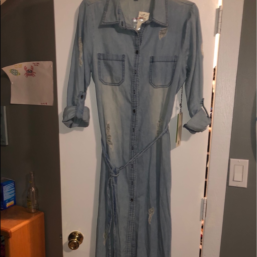 Long denim cover up/overthrow